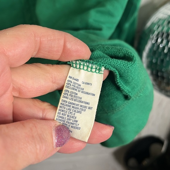 American Eagle Outfitters Green Zip-Up Hoodie XL Cotton/Polyester - Picture 4 of 4